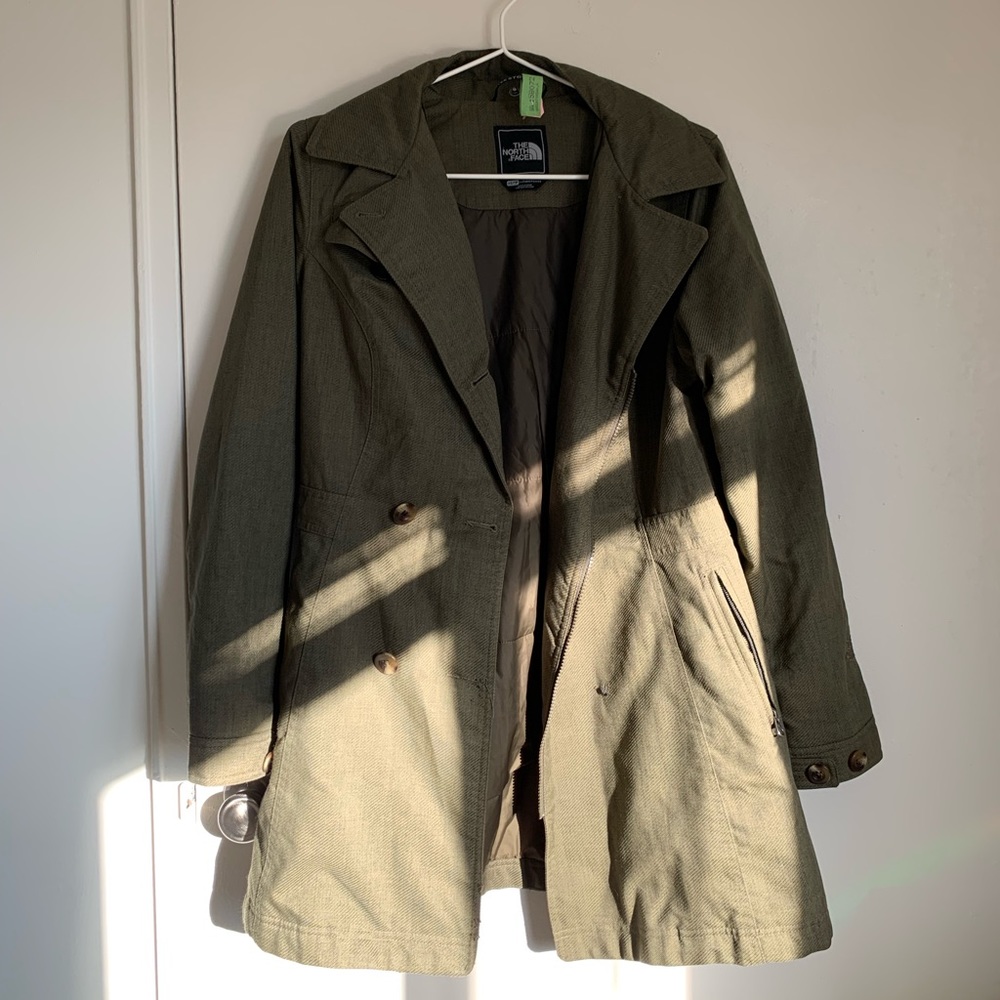 Olive green North Face women’s jacket - dry-cleaned